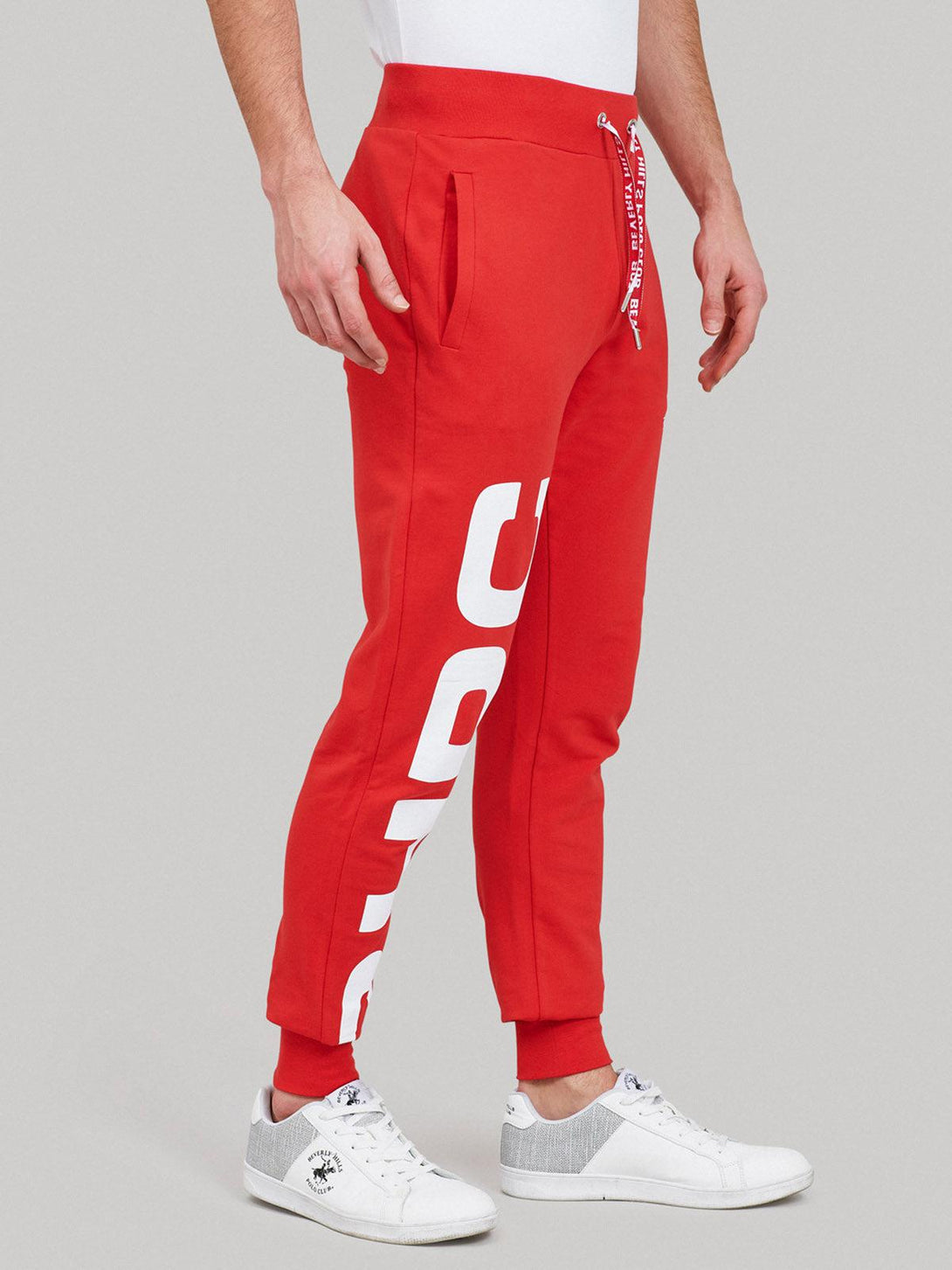 Beverly Hills Polo Club UK-BHPC SPORT BLOCK PRINT JOGGERS RED