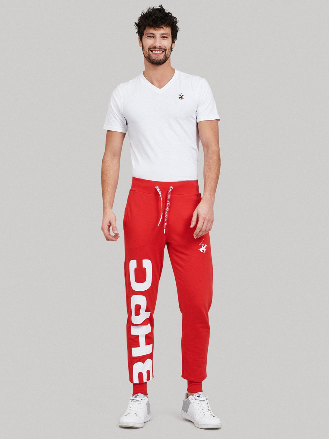 Beverly Hills Polo Club UK-BHPC SPORT BLOCK PRINT JOGGERS RED