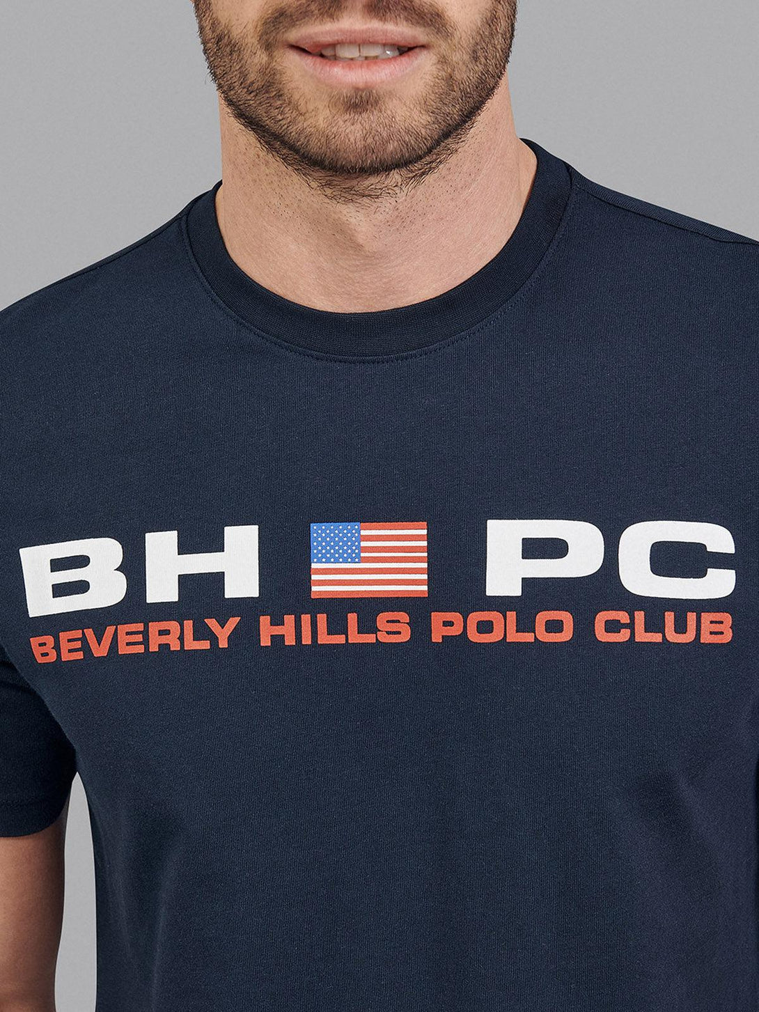 Beverly Hills Polo Club UK-BHPC SPORT FLAG T-SHIRT NAVY