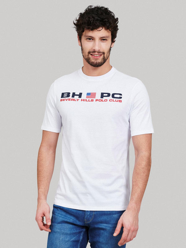 Beverly Hills Polo Club UK-BHPC SPORT FLAG T-SHIRT WHITE