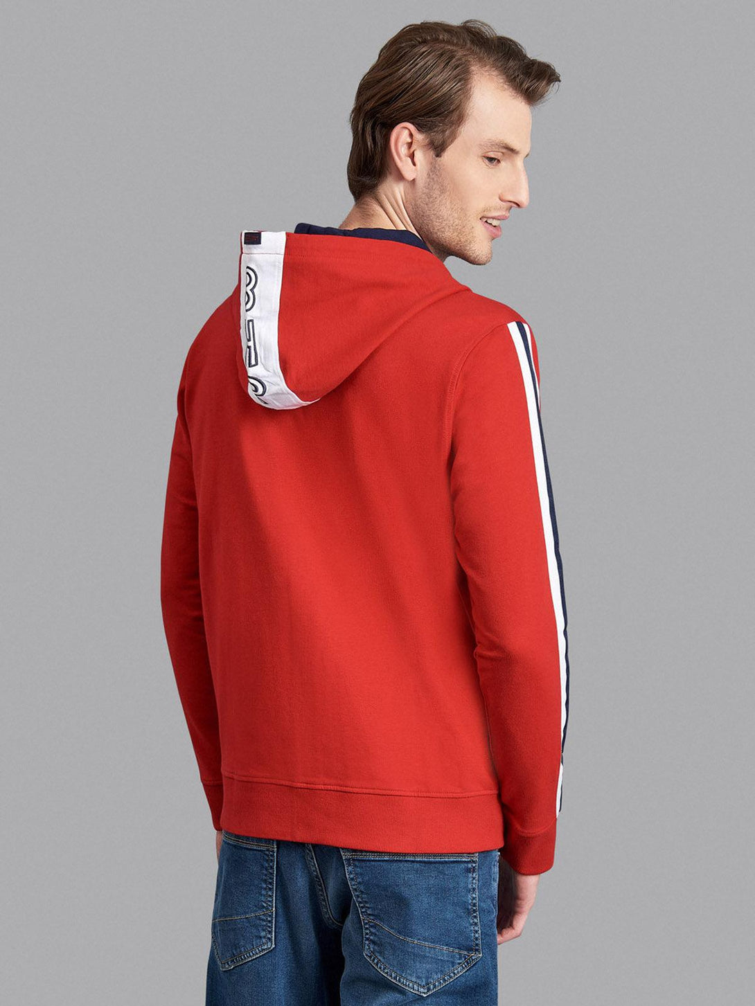 Beverly Hills Polo Club UK-BHPC SPORT STRIPE ZIP HOODIE AA RED