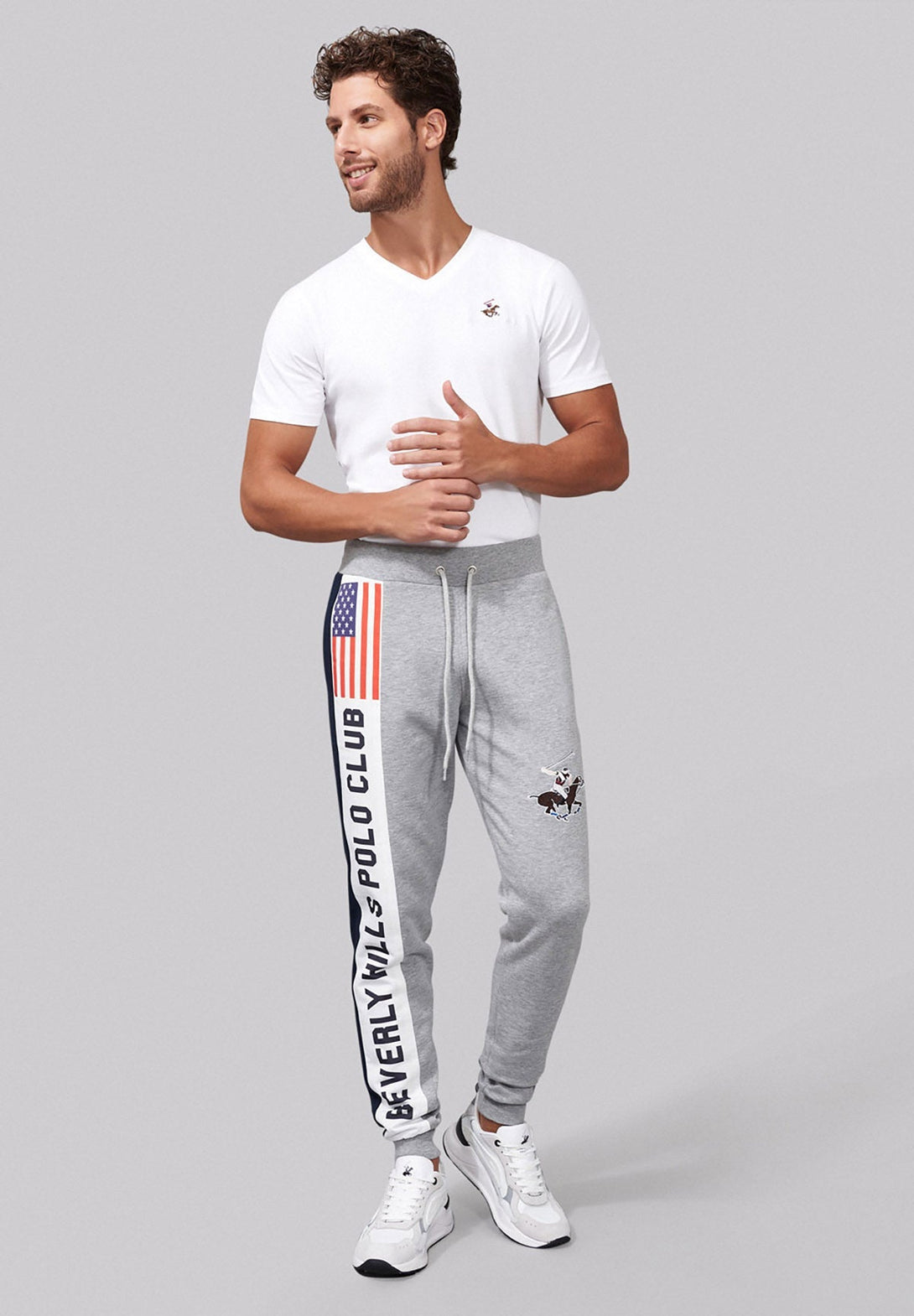 Beverly Hills Polo Club UK-BHPC SPORT USA JOGGERS GREY MELANGE