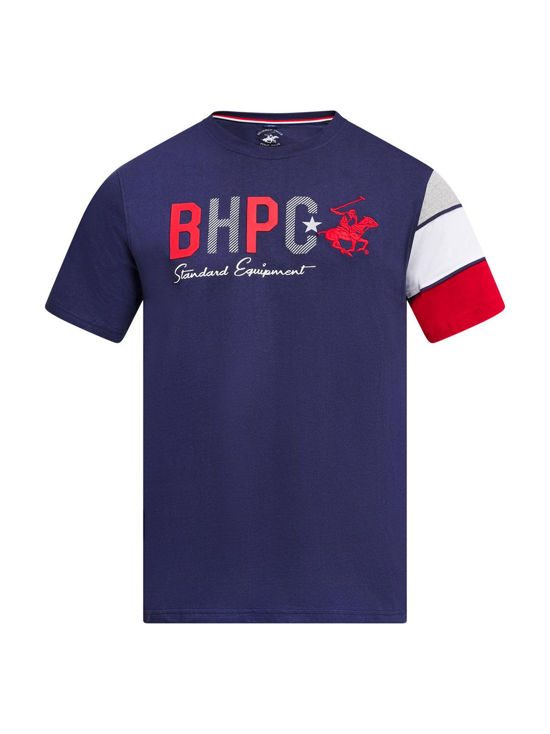 Beverly Hills Polo Club UK-BHPC STANDARD EQUIPMENT TEAM SLEEVE T-SHIRT TRUE NAVY