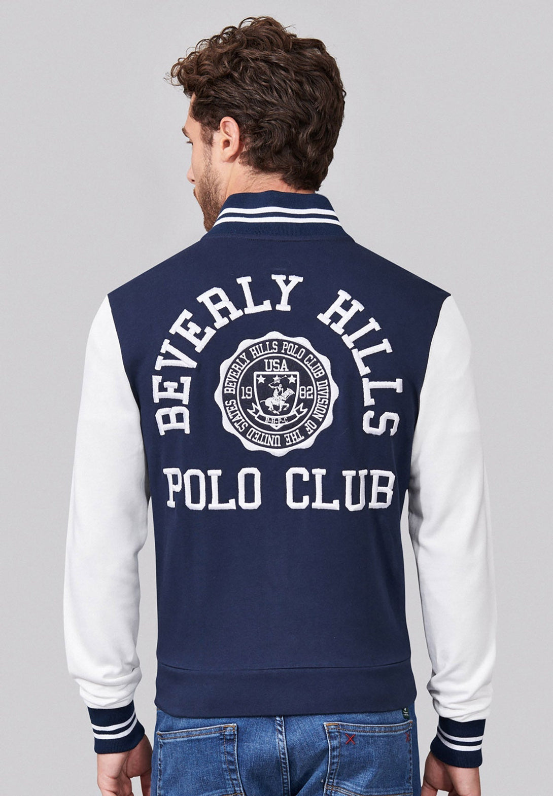 Beverly Hills Polo Club UK-BHPC VARSITY JACKET NAVY