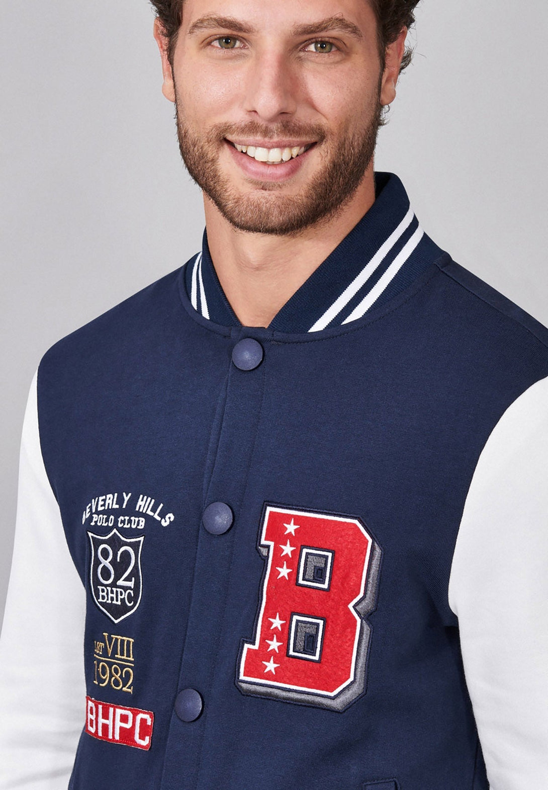 Beverly Hills Polo Club UK-BHPC VARSITY JACKET NAVY