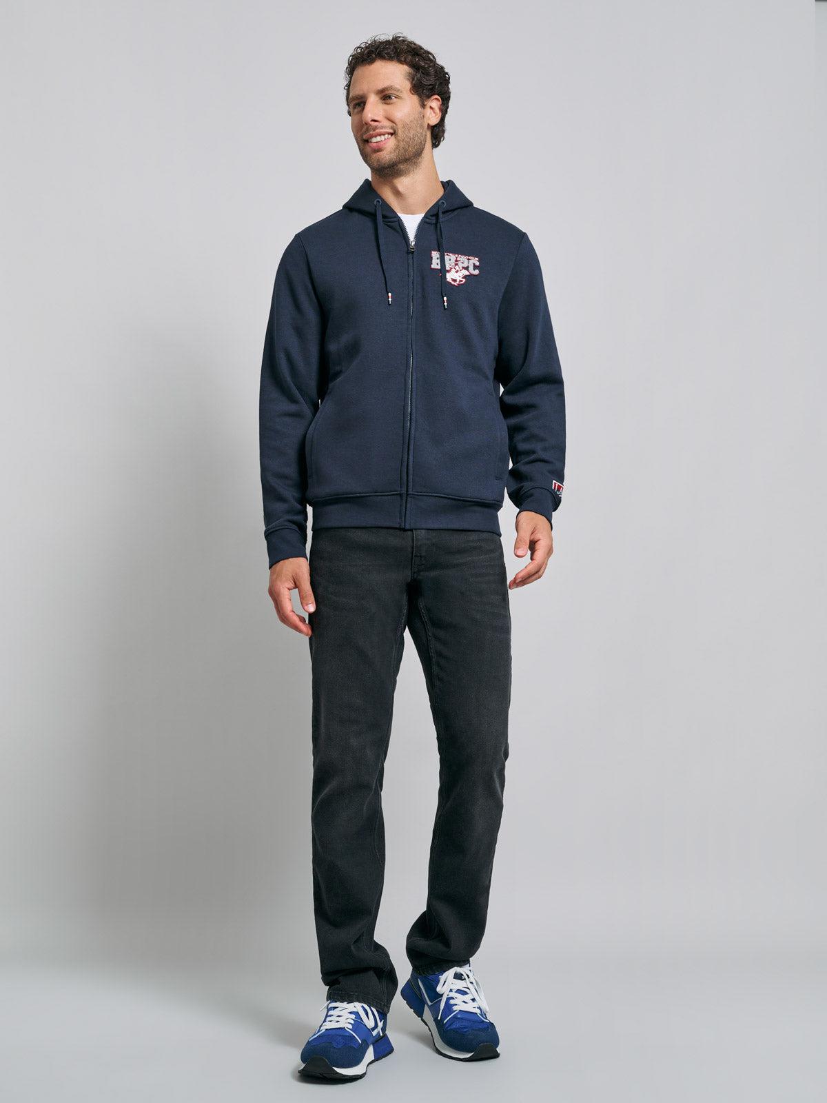 BEVERLY HILLS POLO CLUB（BHPC） - 【BEVERLY HILLS POLO CLUB】青　ロゴ入り　パーカー　M BEVERLY HILLS POLO CLUB/ビバリーヒルズポロクラブ】ブランド