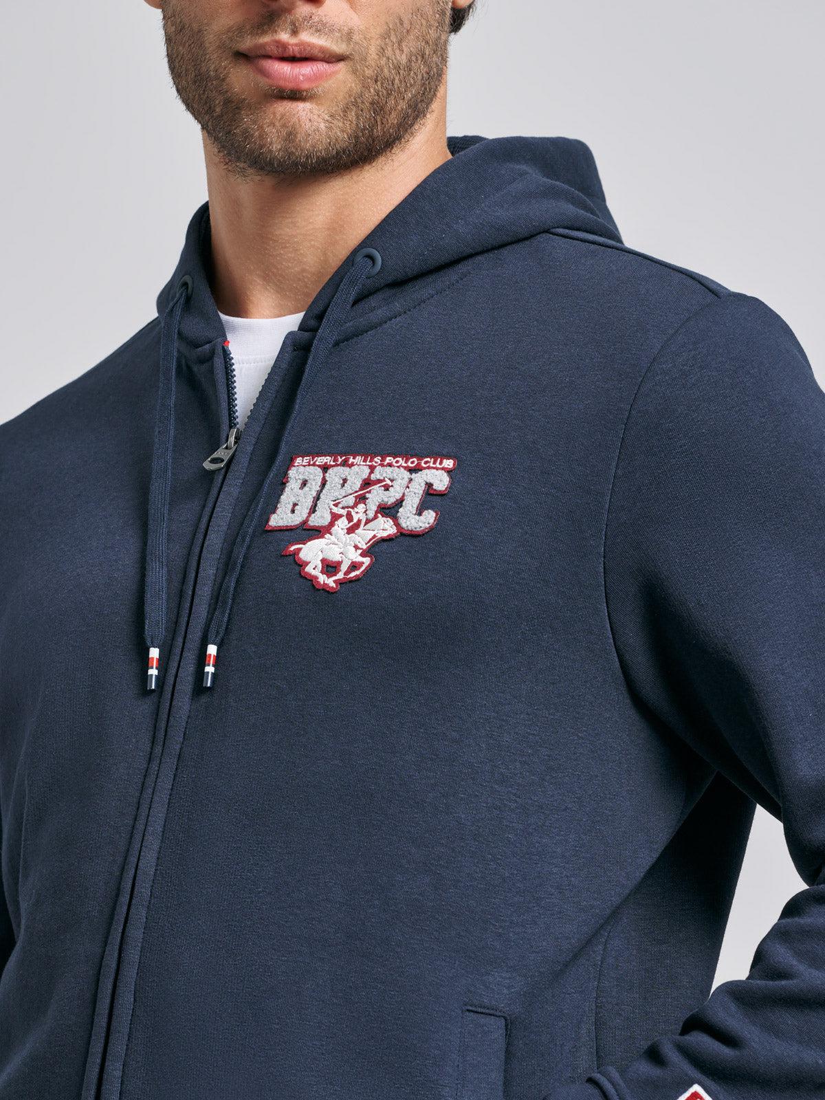 BHPC ZIP HOODIE NAVY – BEVERLY HILLS POLO CLUB