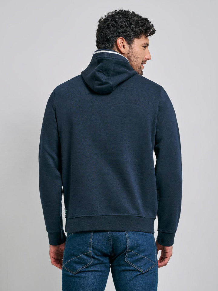 Beverly Hills Polo Club UK-BLOCK CONTRAST HOODIE NAVY