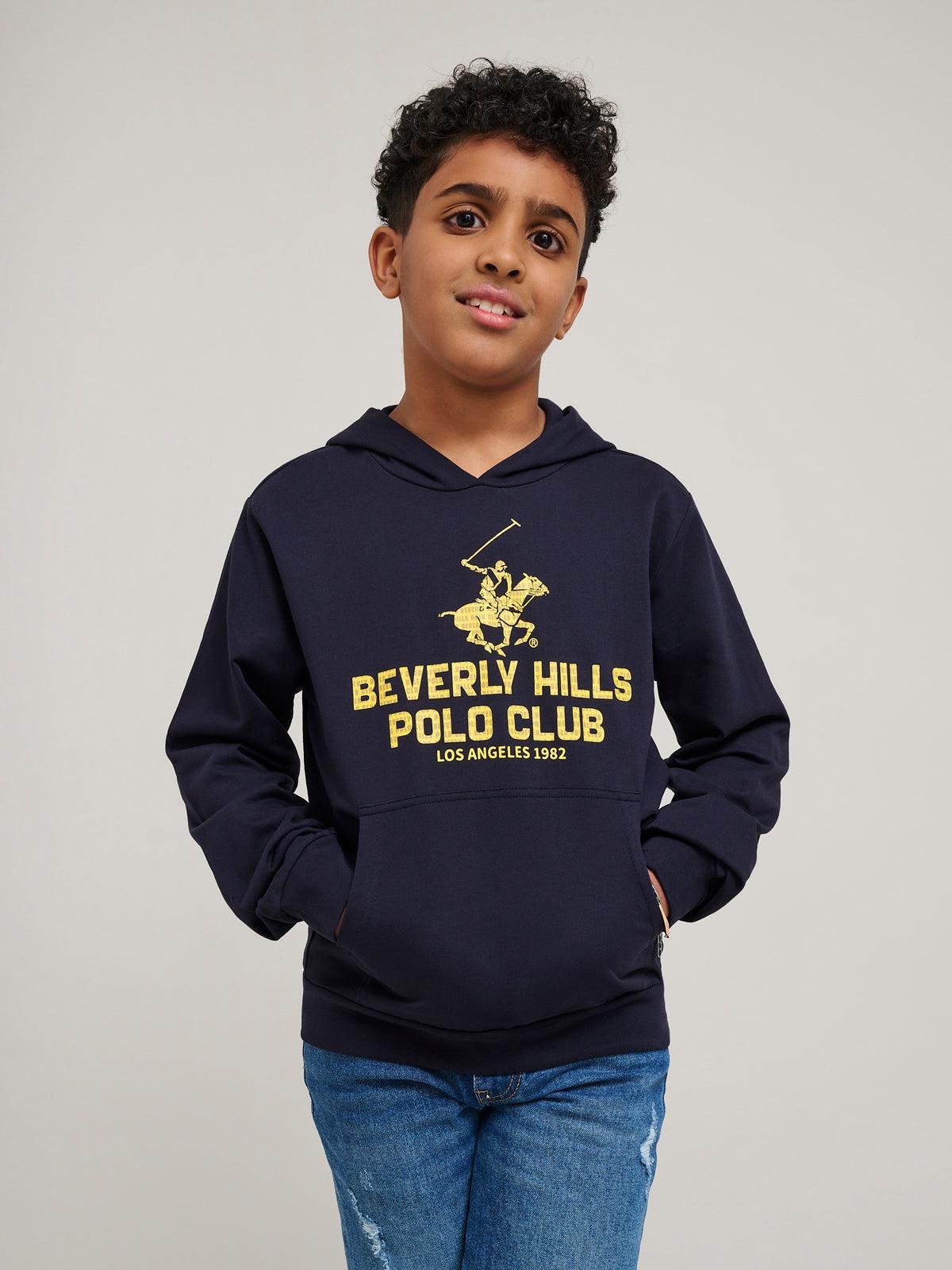 Beverly Hills Polo Club UK-BLOCK LOGO HOODIE NAVY