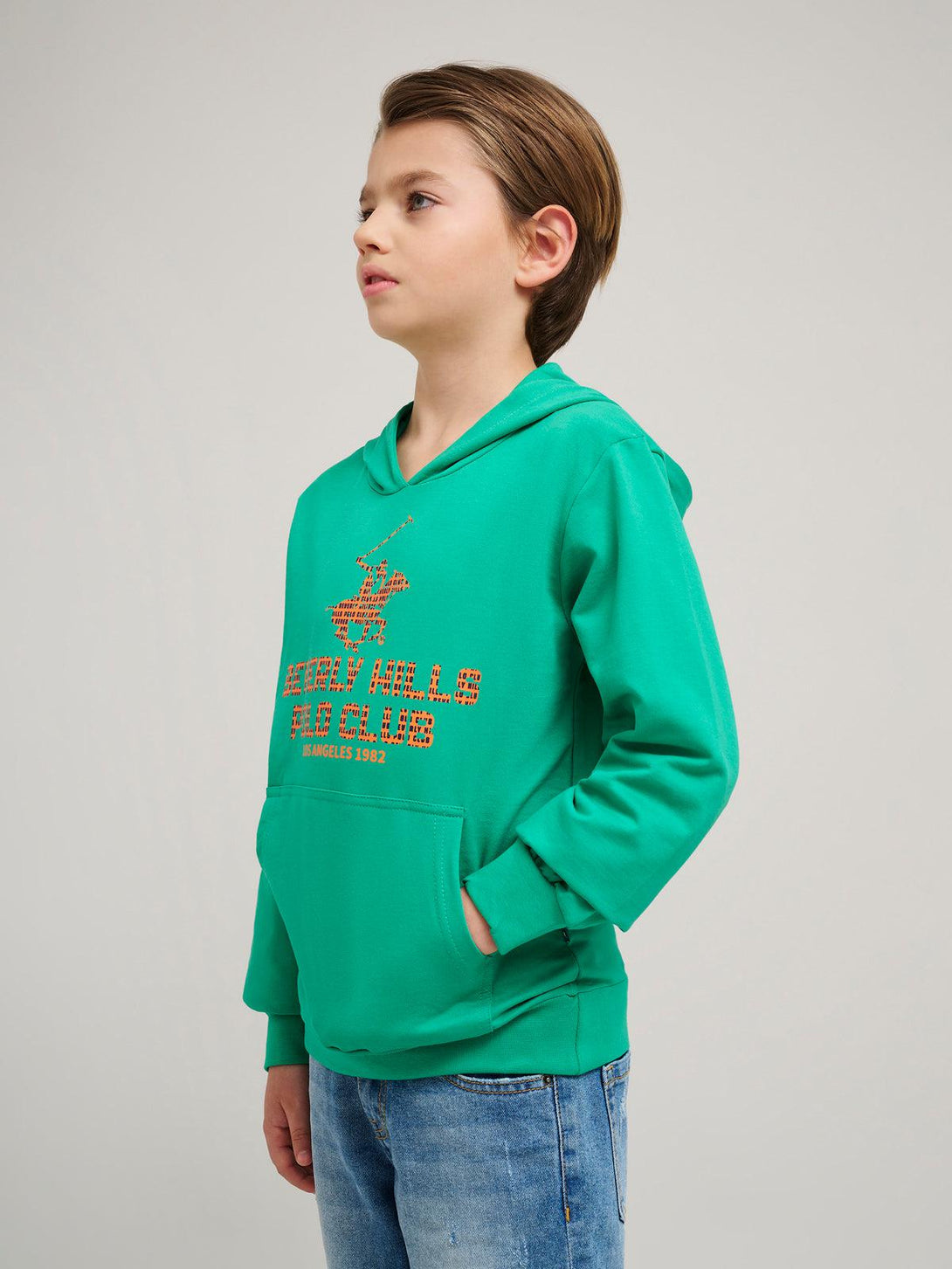 Beverly Hills Polo Club UK-BLOCK LOGO HOODIE SEA FOAM GREEN