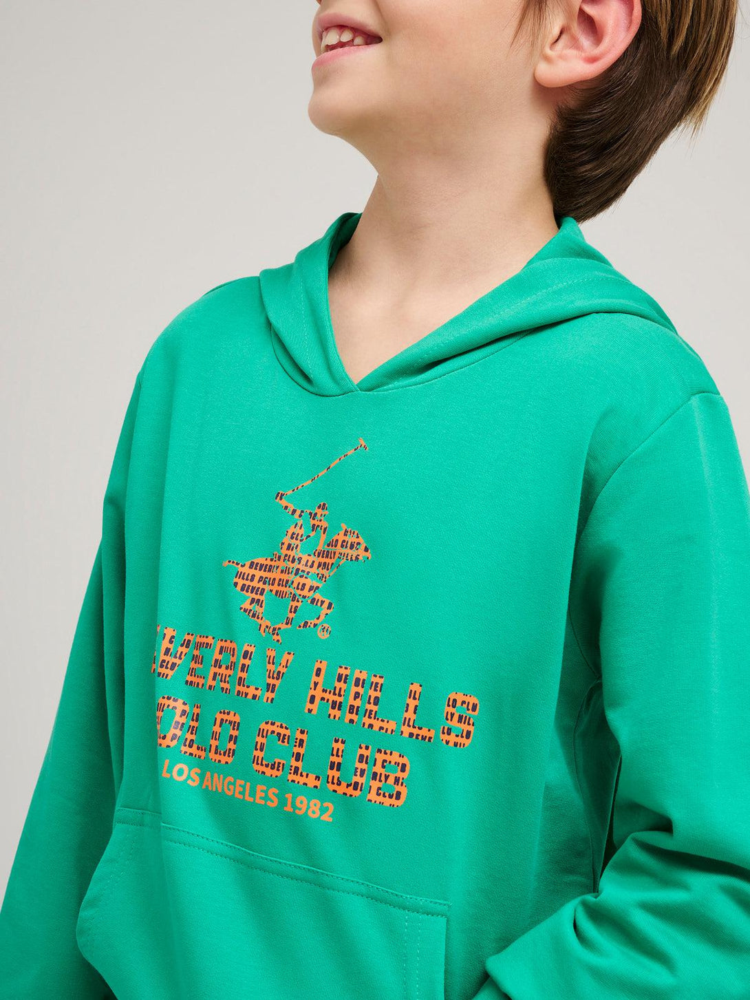 Beverly Hills Polo Club UK-BLOCK LOGO HOODIE SEA FOAM GREEN