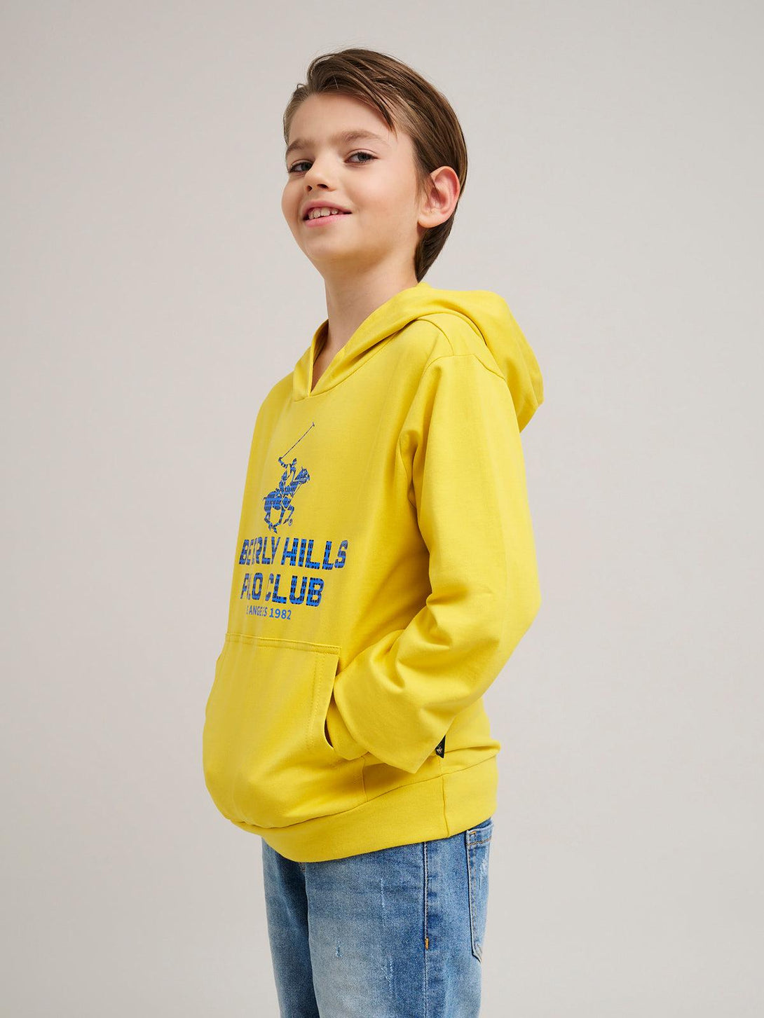 Beverly Hills Polo Club UK-BLOCK LOGO HOODIE SUNBURST YELLOW