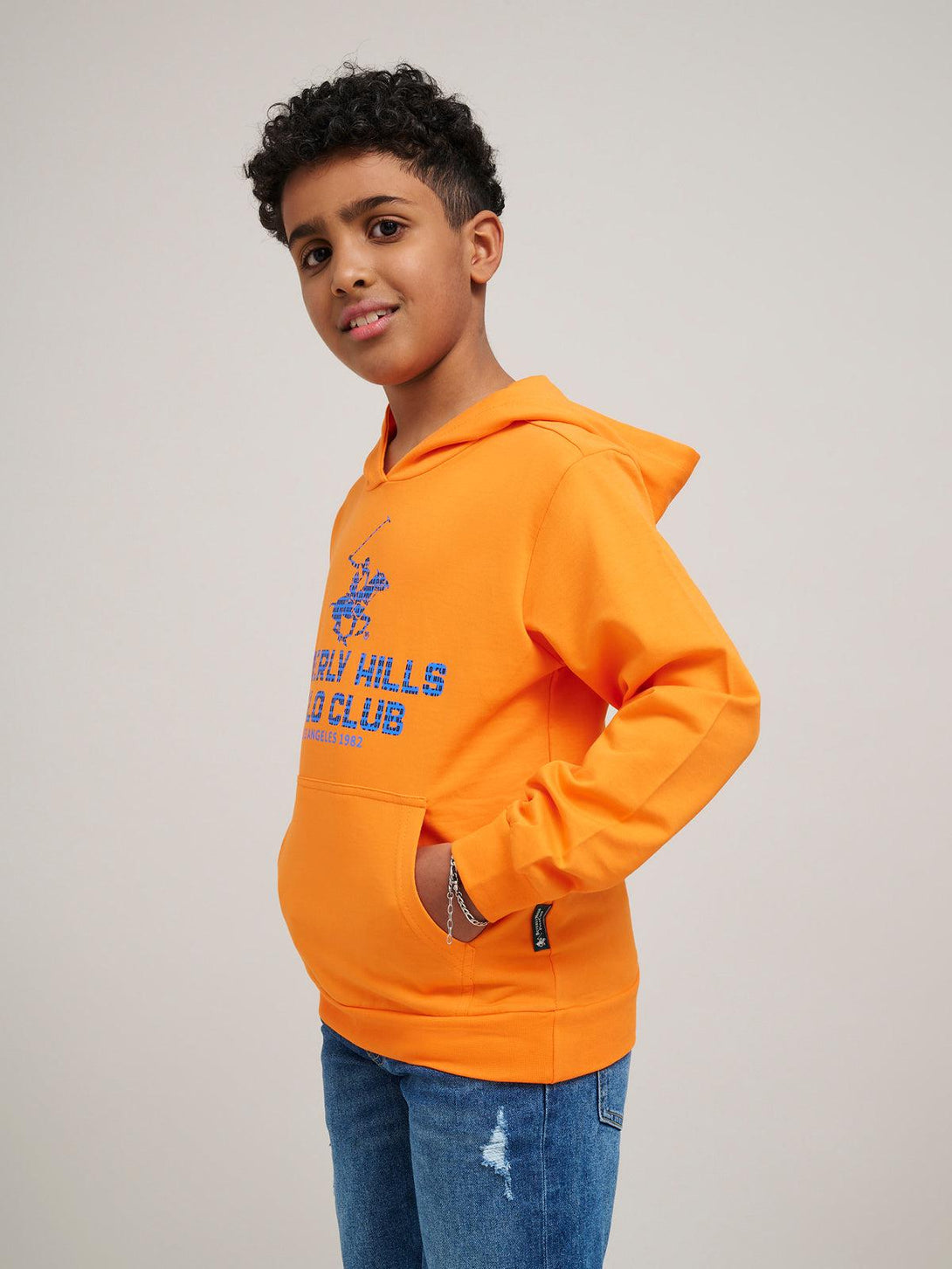 Beverly Hills Polo Club UK-BLOCK LOGO HOODIE TANGERINE ORANGE