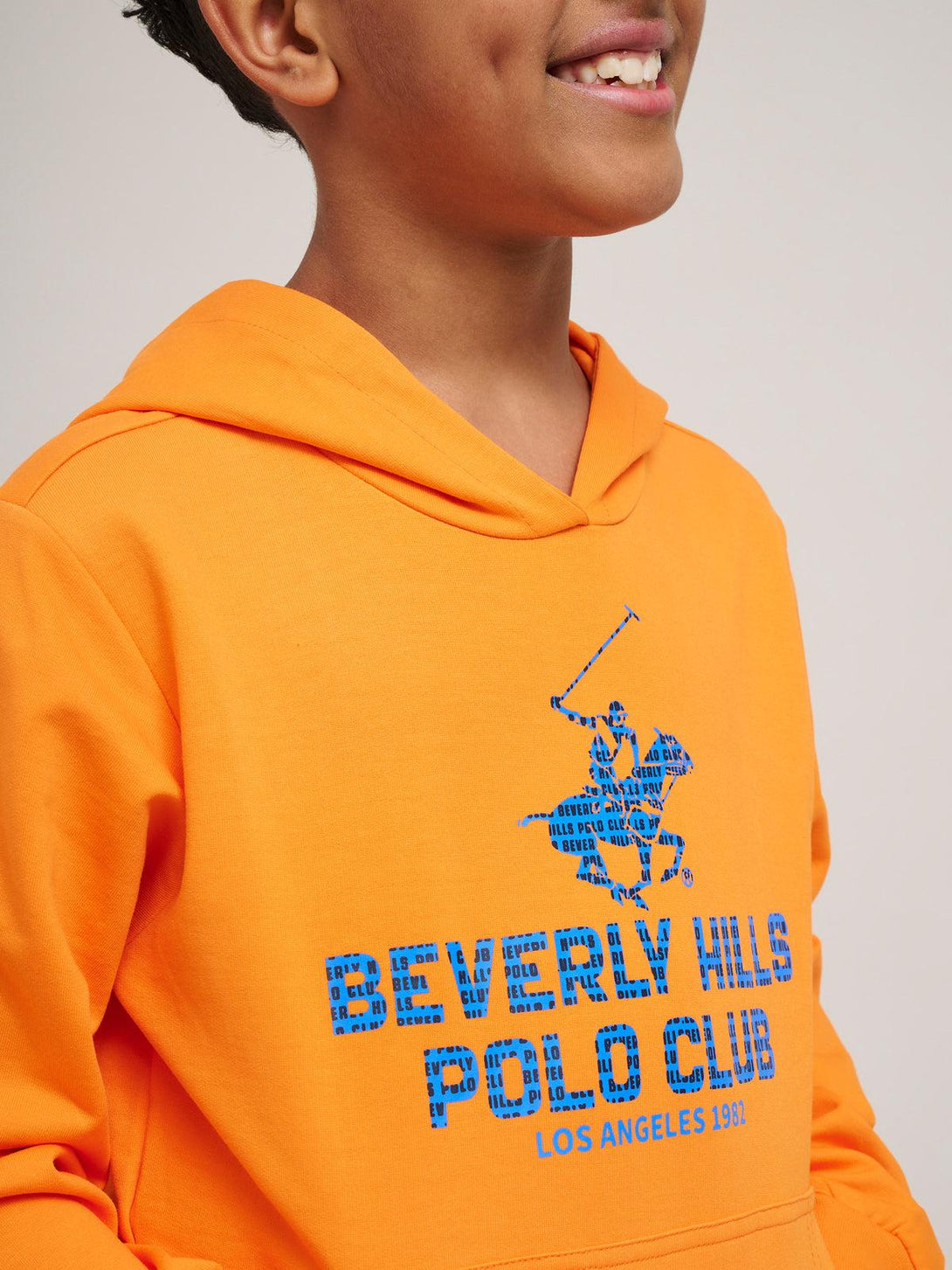 Beverly Hills Polo Club UK-BLOCK LOGO HOODIE TANGERINE ORANGE