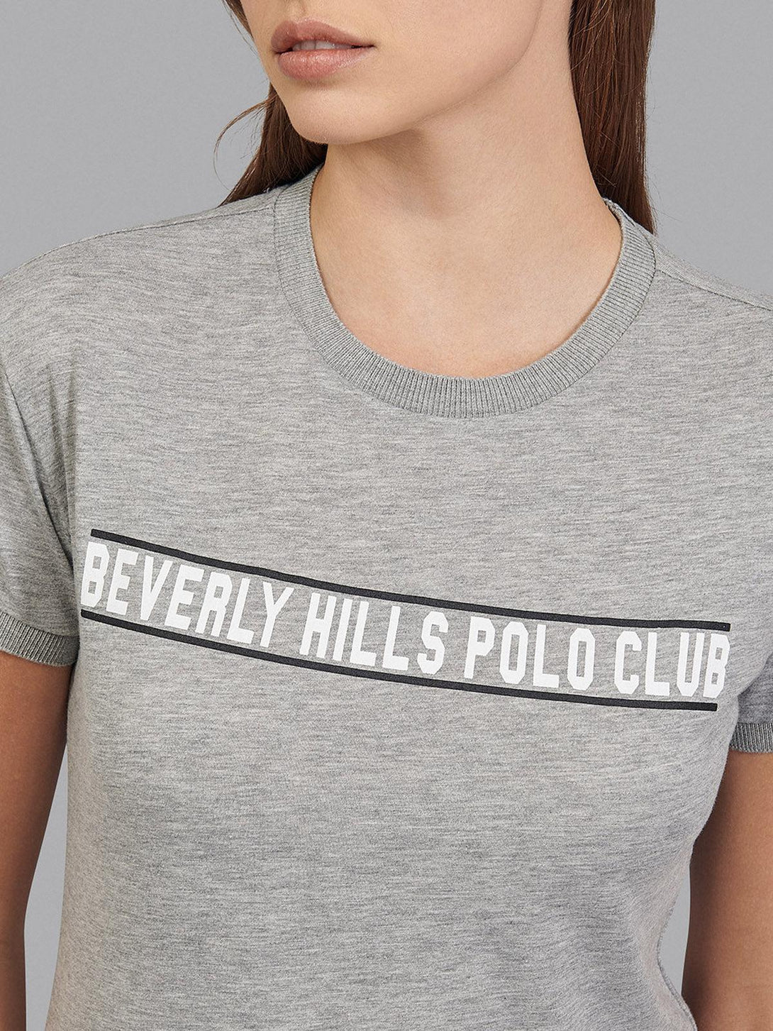 Beverly Hills Polo Club UK-BLOCK LOGO T-SHIRT GREY MELANGE