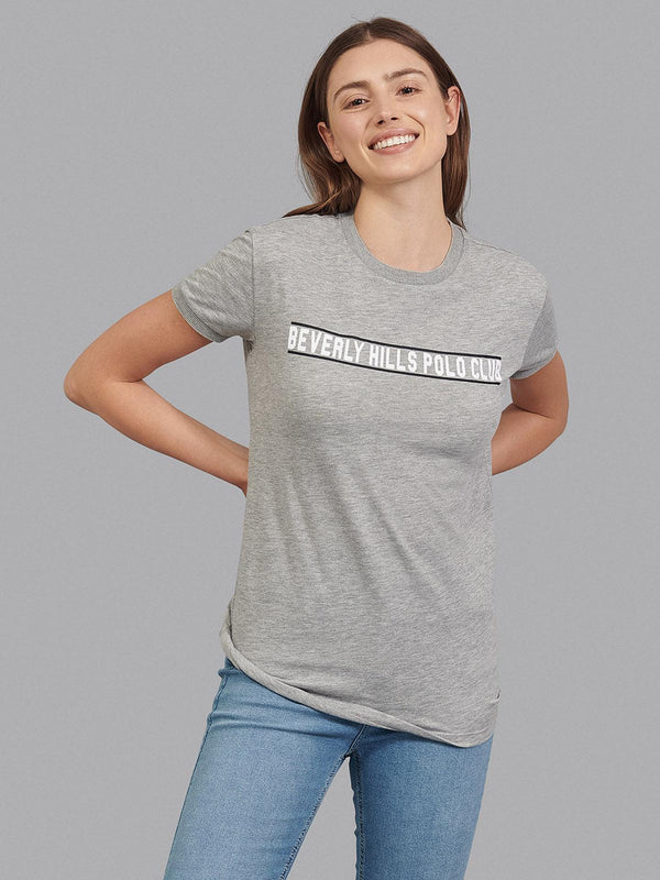 Beverly Hills Polo Club UK-BLOCK LOGO T-SHIRT GREY MELANGE