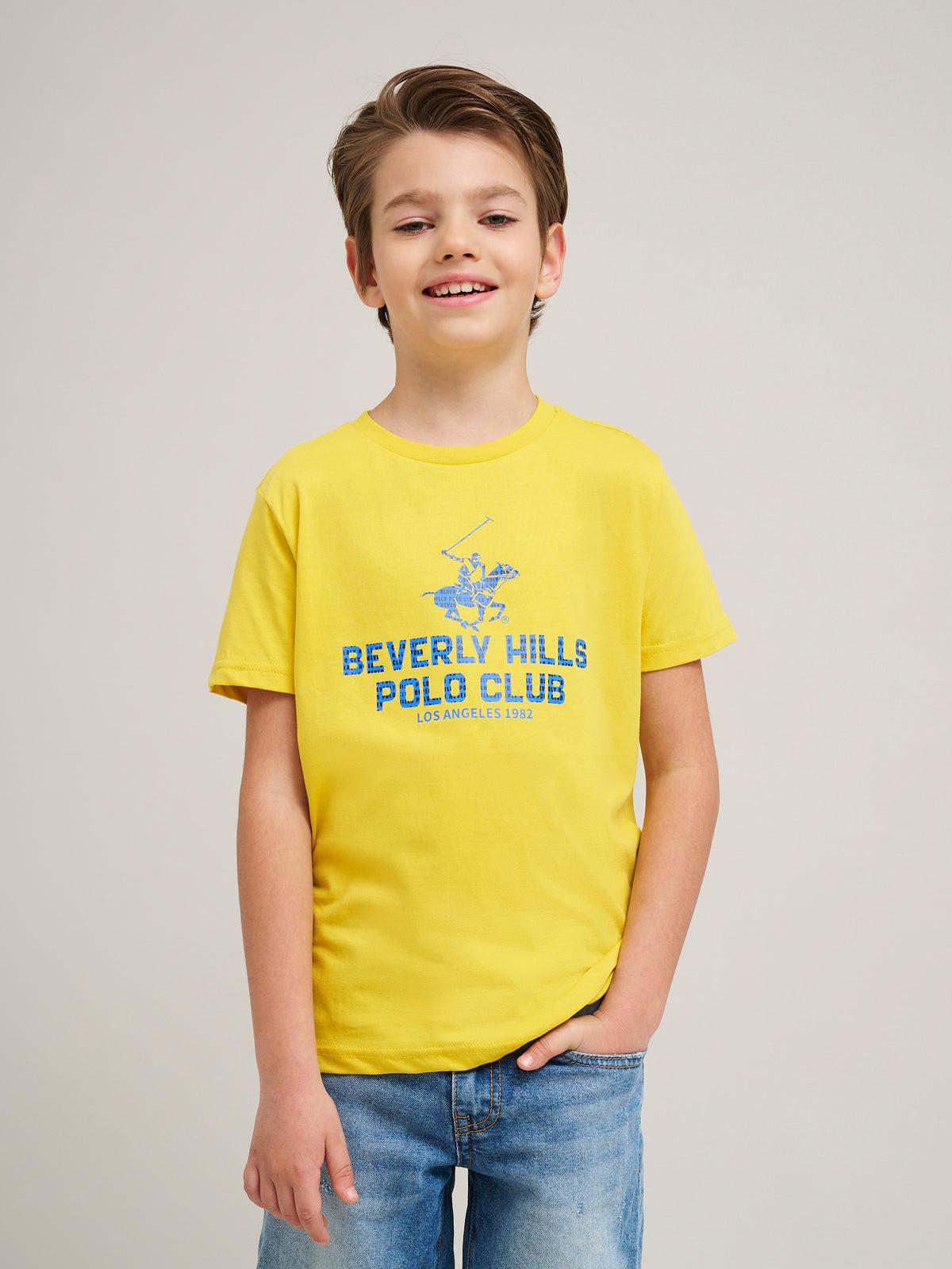 beverly hills polo club BLOCK LOGO T-SHIRT SUNBURST YELLOW