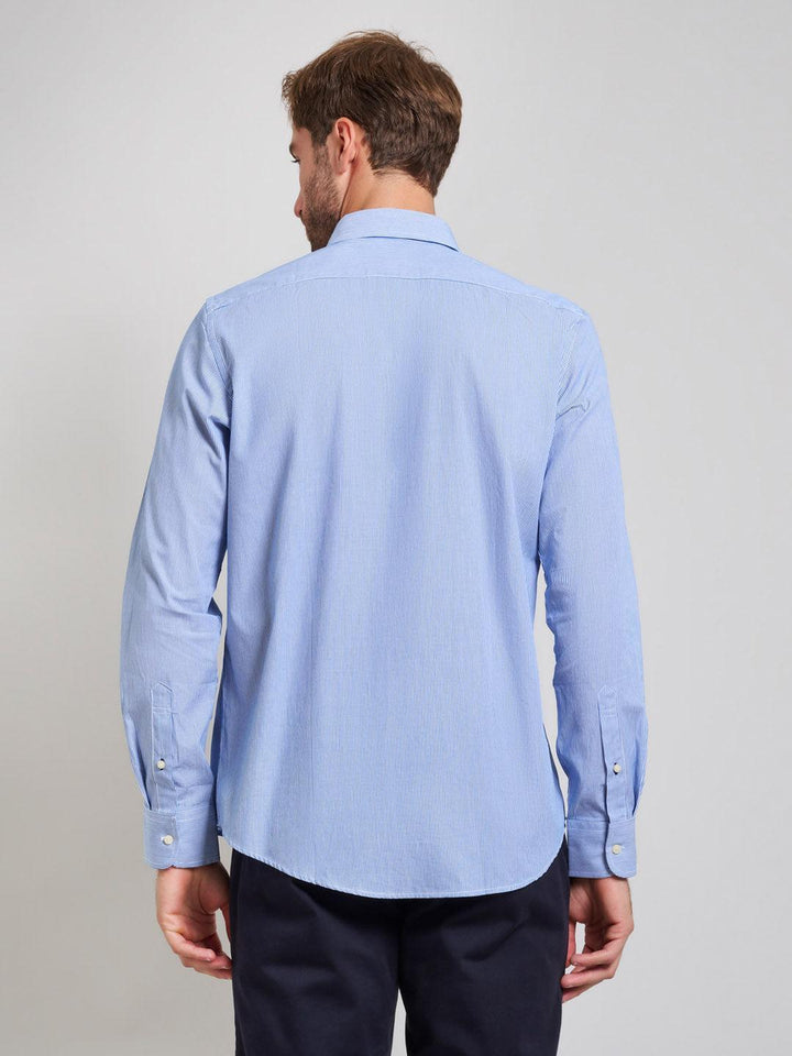 Beverly Hills Polo Club UK-BUTTON DOWN BENGAL STRIPE OXFORD SHIRT LIGHT BLUE