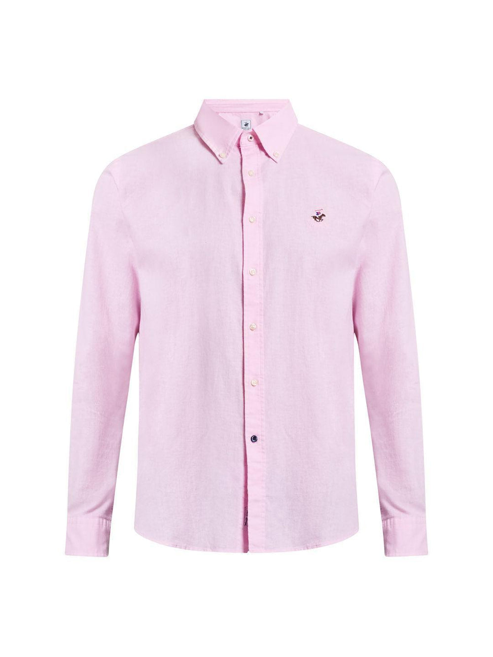 BUTTON DOWN LINEN BLEND SHIRT LIGHT PINK – BEVERLY HILLS POLO CLUB