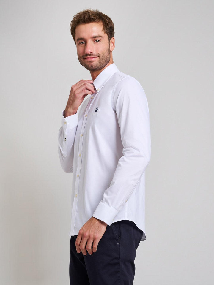 Beverly Hills Polo Club UK-BUTTON DOWN OXFORD SHIRT GHOST WHITE