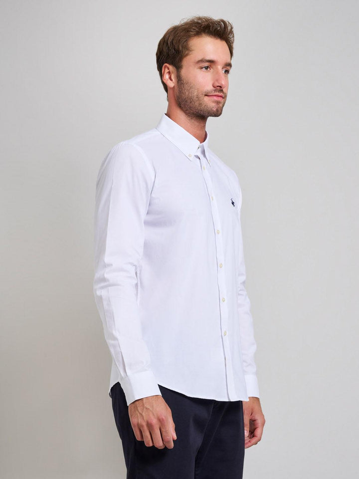 Beverly Hills Polo Club UK-BUTTON DOWN OXFORD SHIRT GHOST WHITE