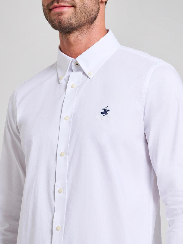 Beverly Hills Polo Club UK-BUTTON DOWN OXFORD SHIRT GHOST WHITE