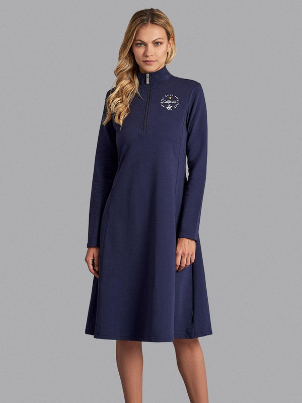 Beverly Hills Polo Club UK-CALIFORNIA 1/4 ZIP DRESS TRUE NAVY