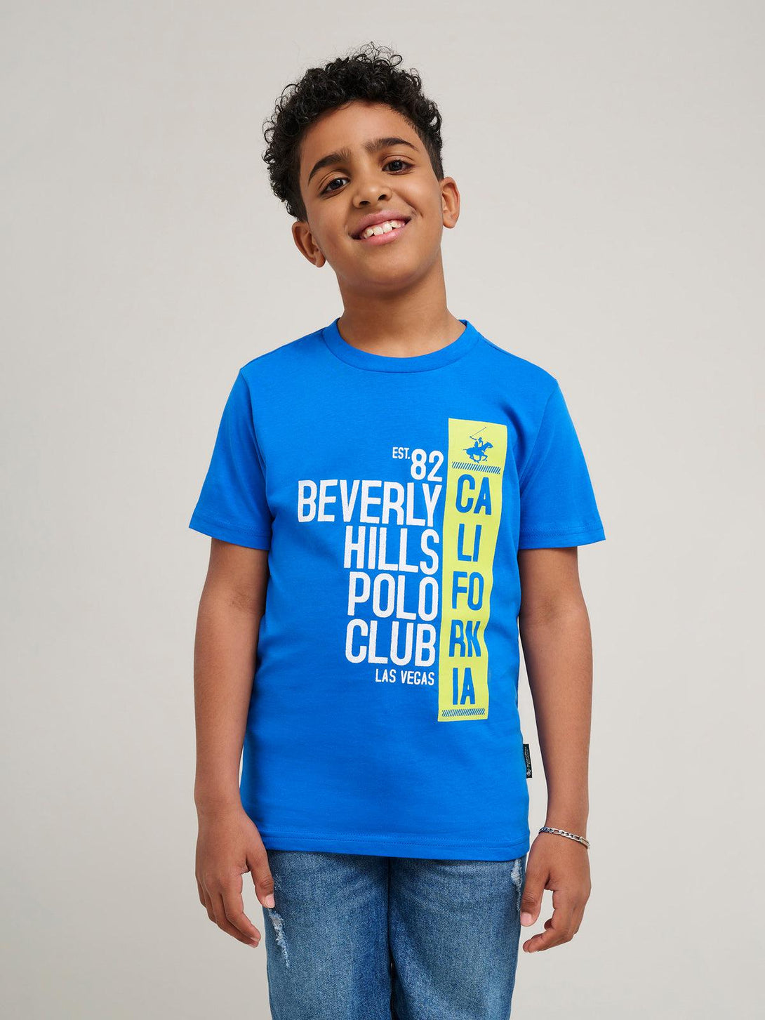 Beverly Hills Polo Club UK-CALIFORNIA BLOCK PRINT T-SHIRT ROYAL