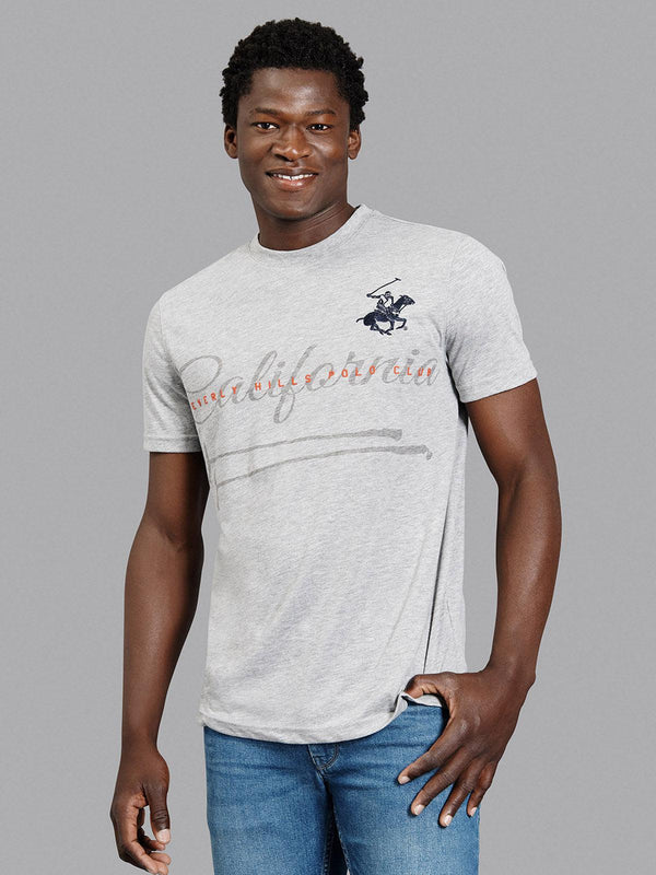 Beverly Hills Polo Club UK-CALIFORNIA POLO PONY T-SHIRT HEATHER GREY