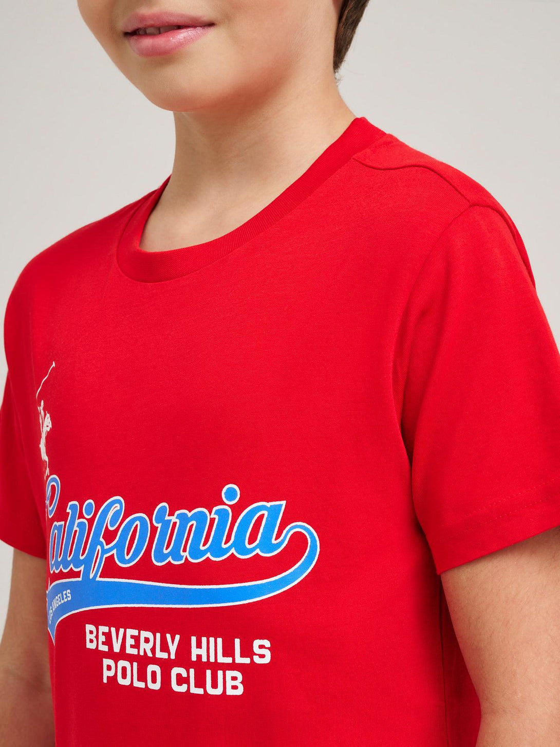 Beverly Hills Polo Club UK-CALIFORNIA SCRIPT LOGO T-SHIRT RED