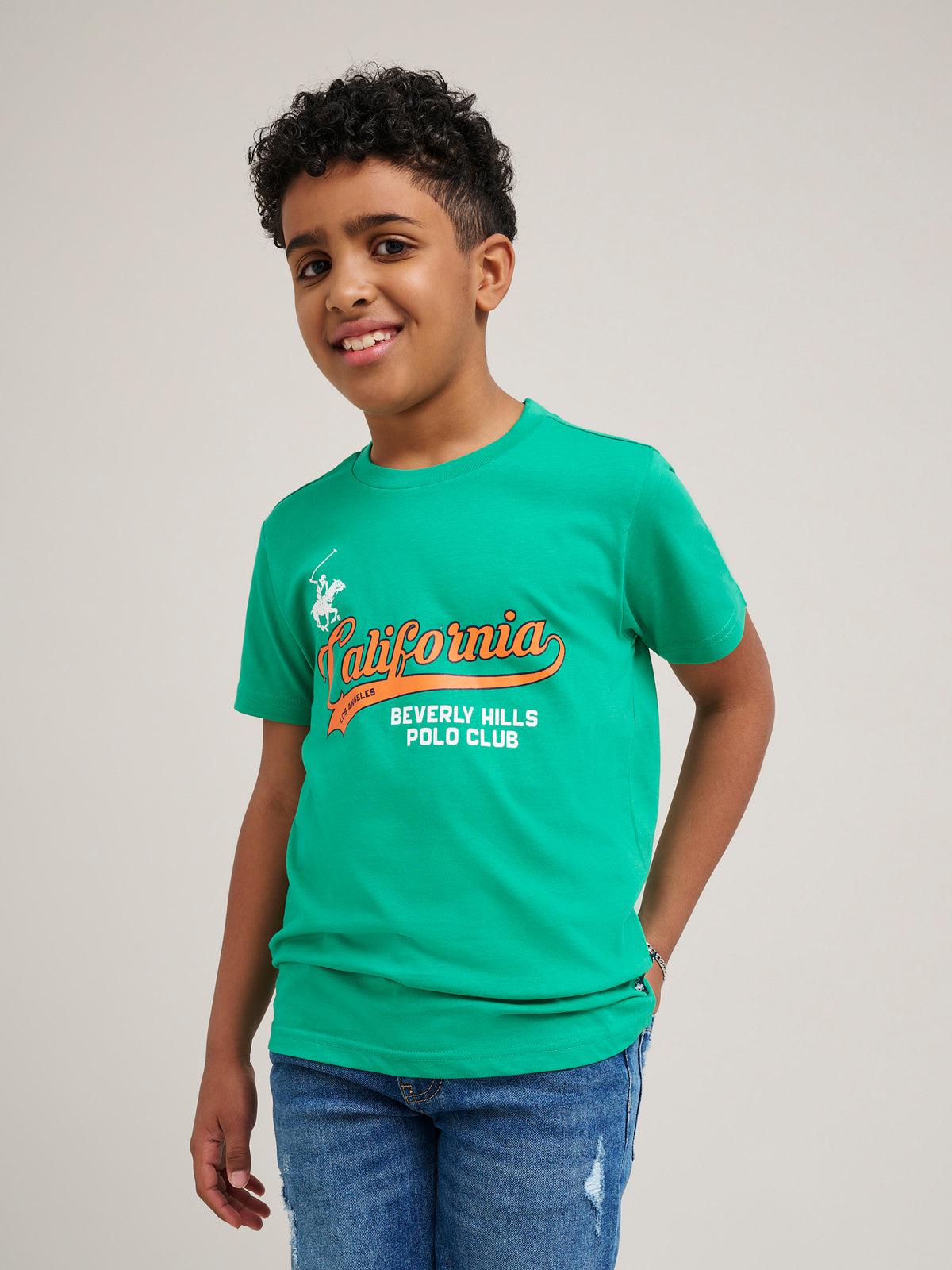 beverly hills polo club CALIFORNIA SCRIPT LOGO T-SHIRT SEA FOAM GREEN