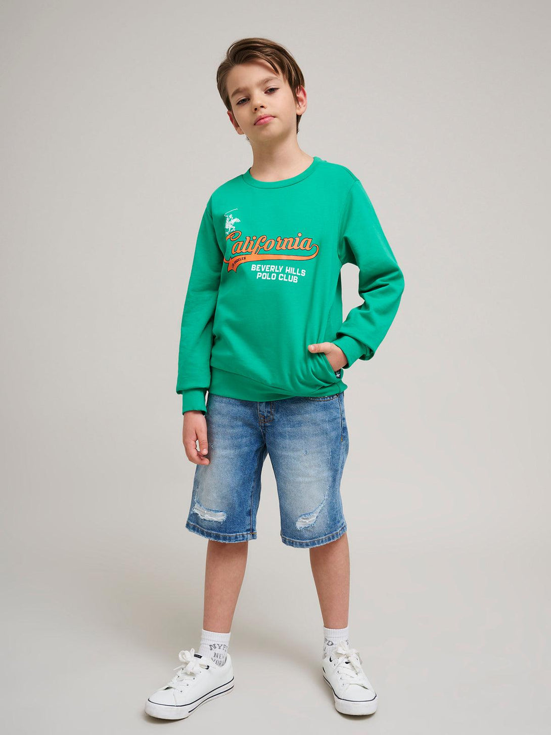 Beverly Hills Polo Club UK-CALIFORNIA SCRIPT SWEATSHIRT SEA FOAM GREEN