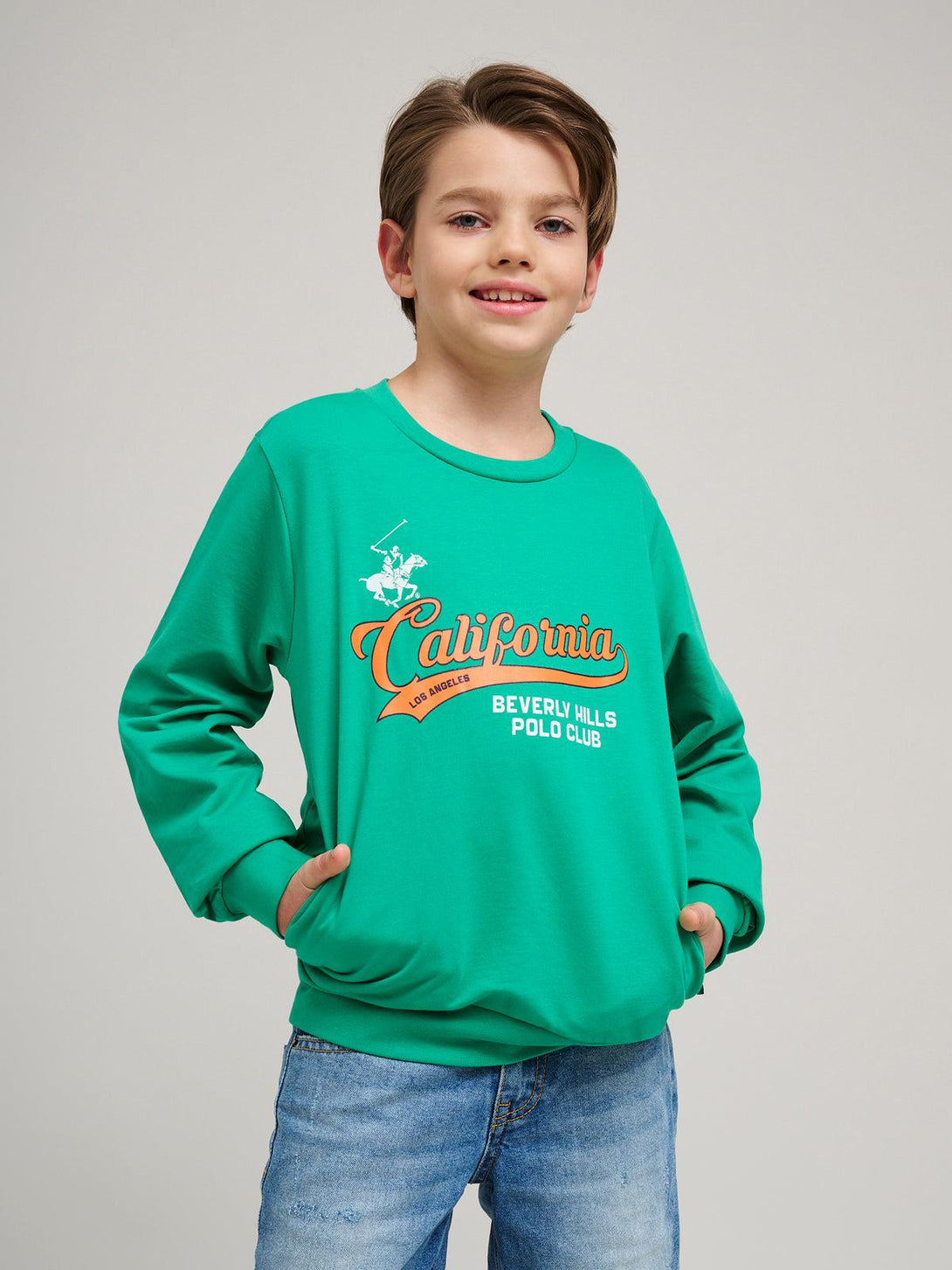 Beverly Hills Polo Club UK-CALIFORNIA SCRIPT SWEATSHIRT SEA FOAM GREEN