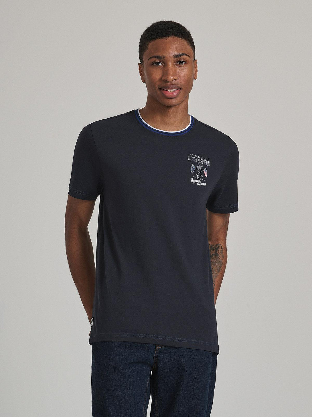 Beverly Hills Polo Club UK-CENTURY CIRCUIT T-SHIRT NAVY