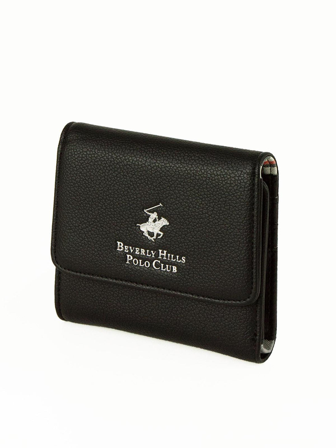 Beverly Hills Polo Club UK-CHECK CONTRAST WALLET BLACK