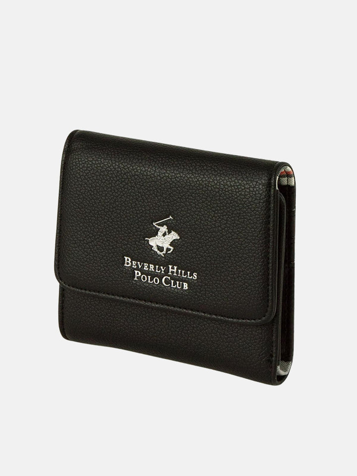 Beverly Hills Polo Club UK-CHECK CONTRAST WALLET BLACK