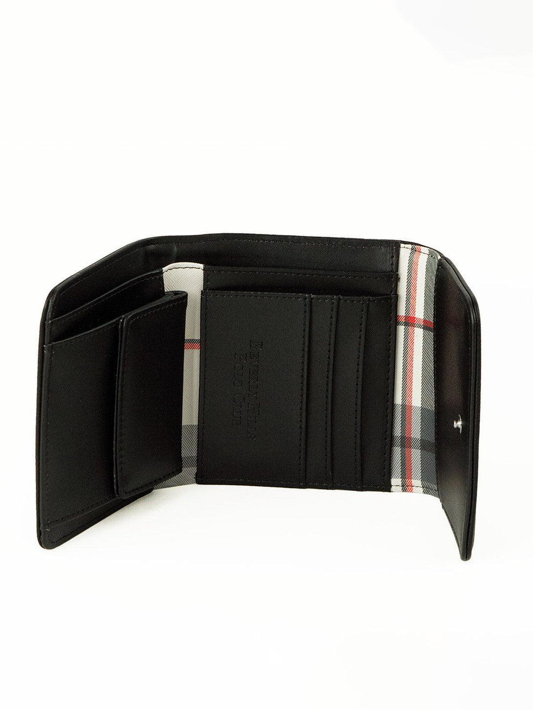 Beverly Hills Polo Club UK-CHECK CONTRAST WALLET BLACK