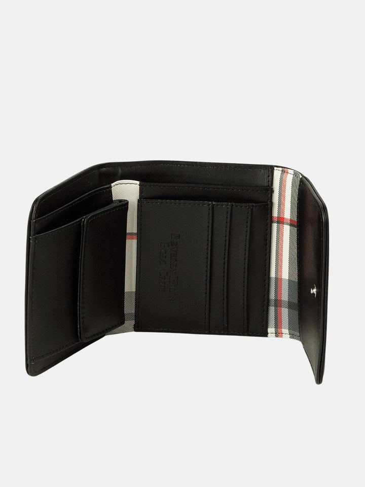 Beverly Hills Polo Club UK-CHECK CONTRAST WALLET BLACK