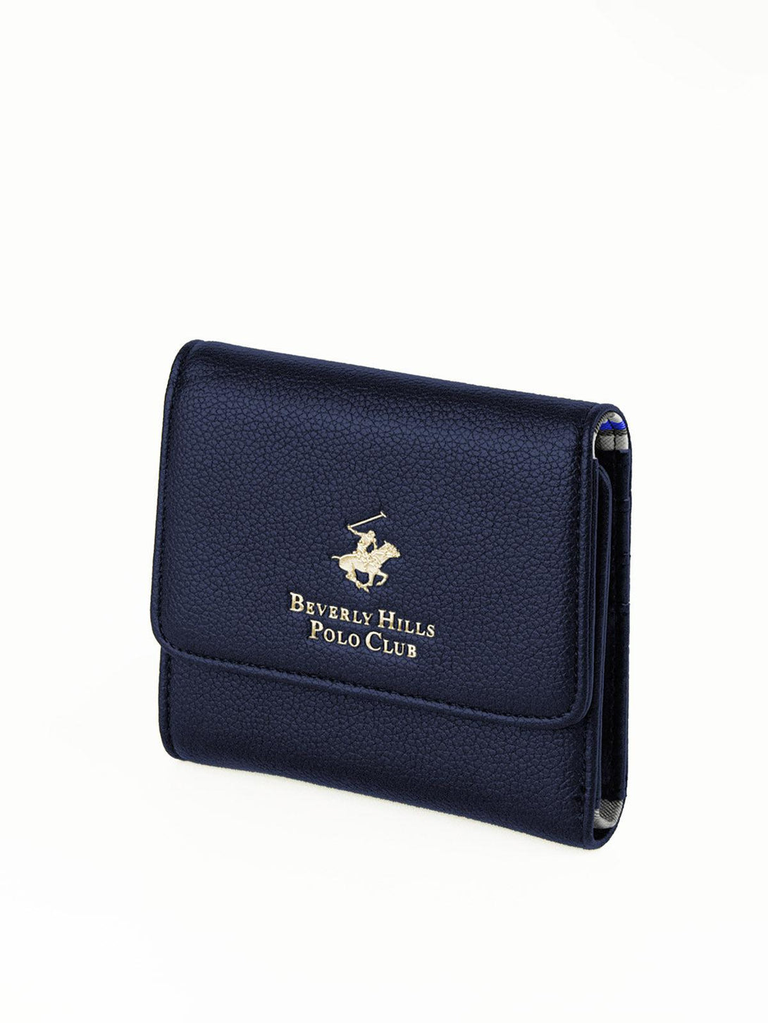 Beverly Hills Polo Club UK-CHECK CONTRAST WALLET BLUE