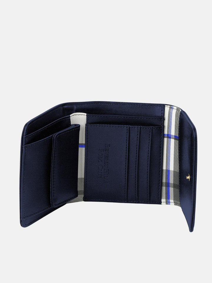 Beverly Hills Polo Club UK-CHECK CONTRAST WALLET BLUE