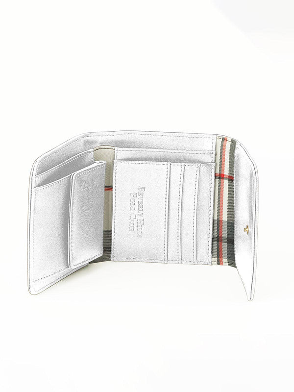 Beverly Hills Polo Club UK-CHECK CONTRAST WALLET WHITE