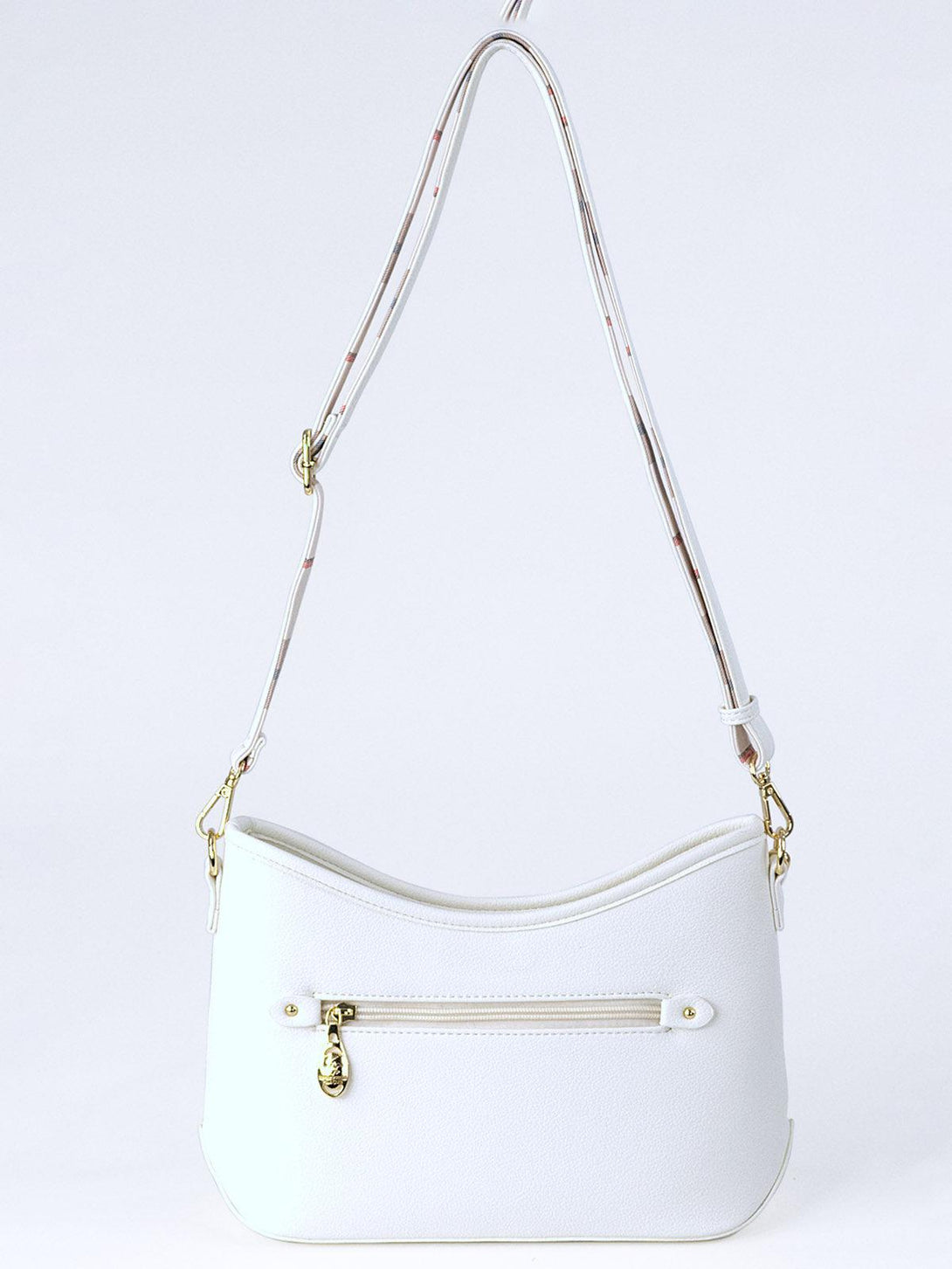 Beverly Hills Polo Club UK-CHECK PURSE MINI BAG WHITE