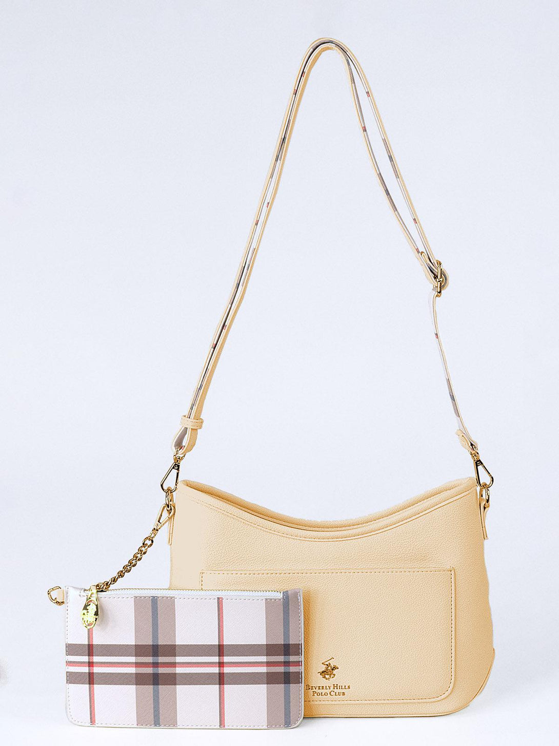 Beverly Hills Polo Club UK-CHECK PURSE MINI BAG YELLOW