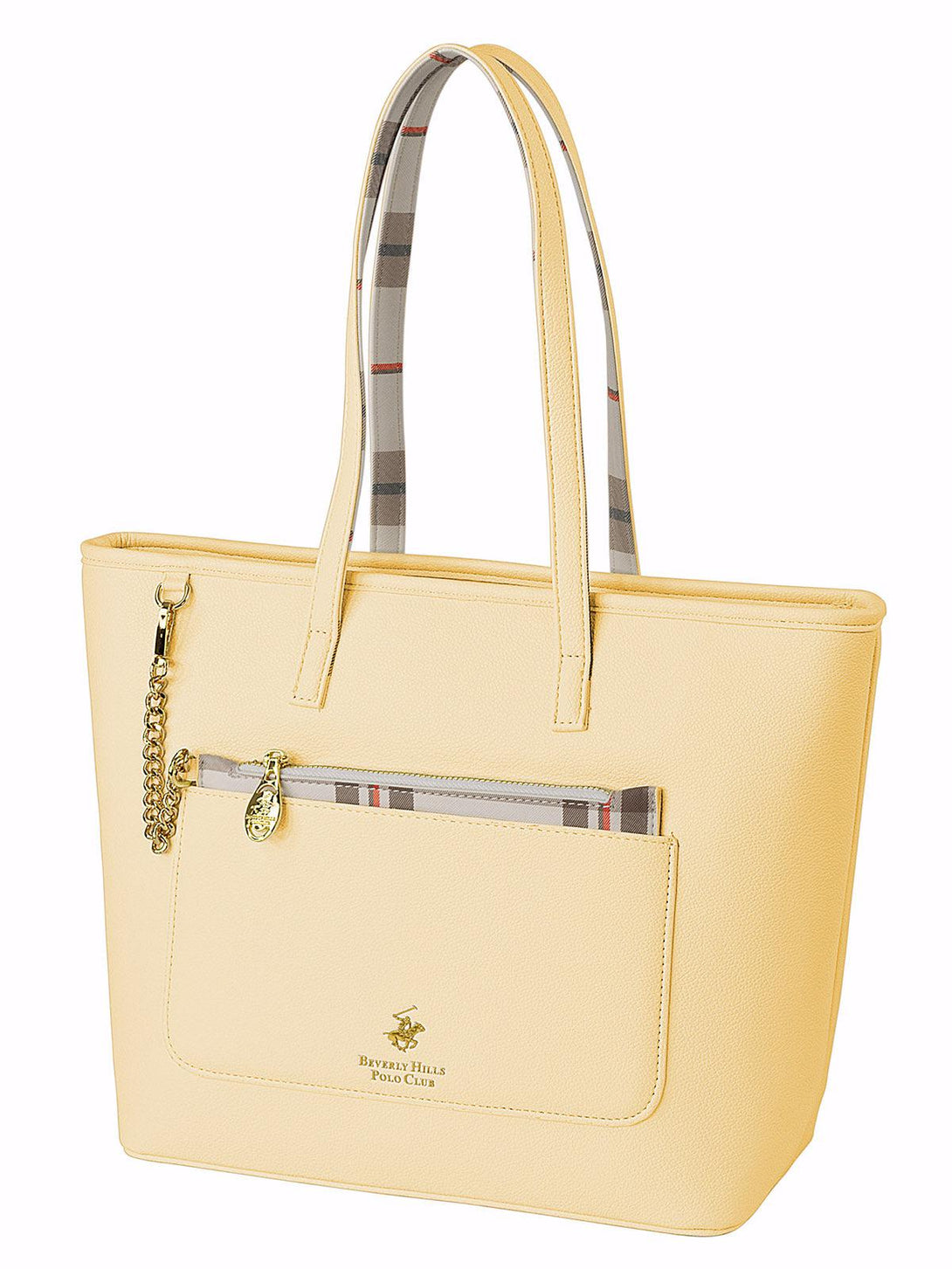 Beverly Hills Polo Club UK-CHECK PURSE MINI TOTE YELLOW