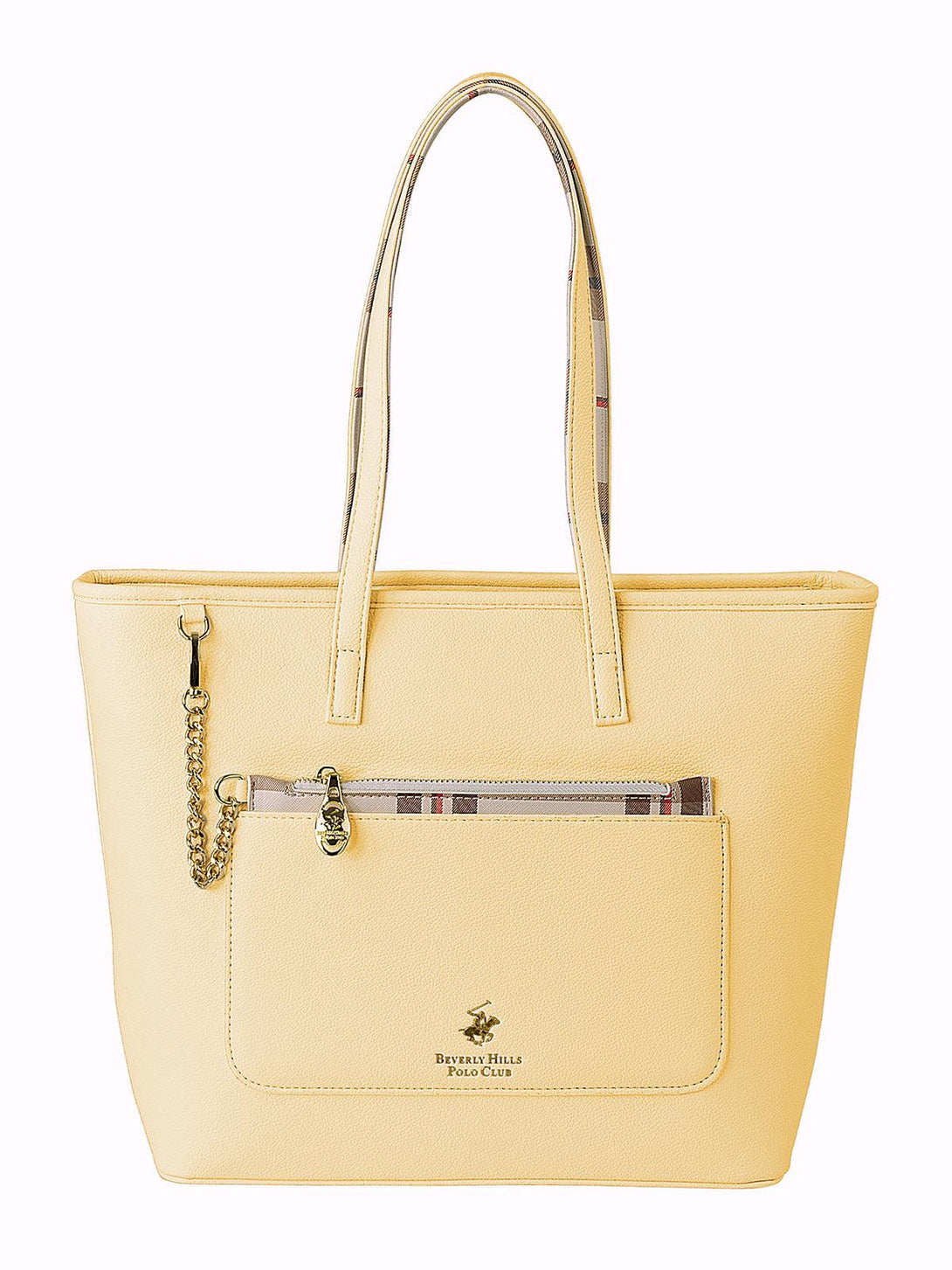 Beverly Hills Polo Club UK-CHECK PURSE MINI TOTE YELLOW