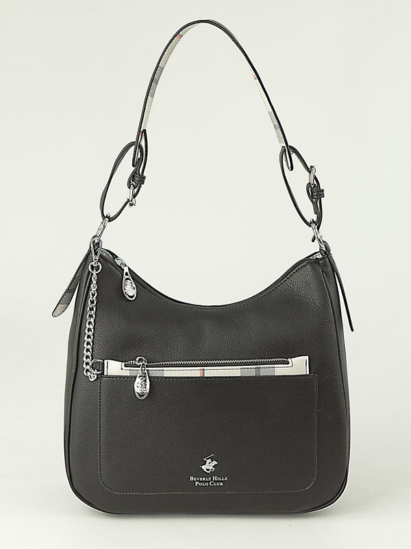 Beverly Hills Polo Club UK-CHECK PURSE SHOULDER BAG BLACK