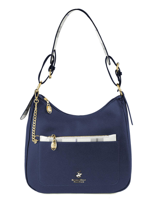 Beverly Hills Polo Club UK-CHECK PURSE SHOULDER BAG BLUE