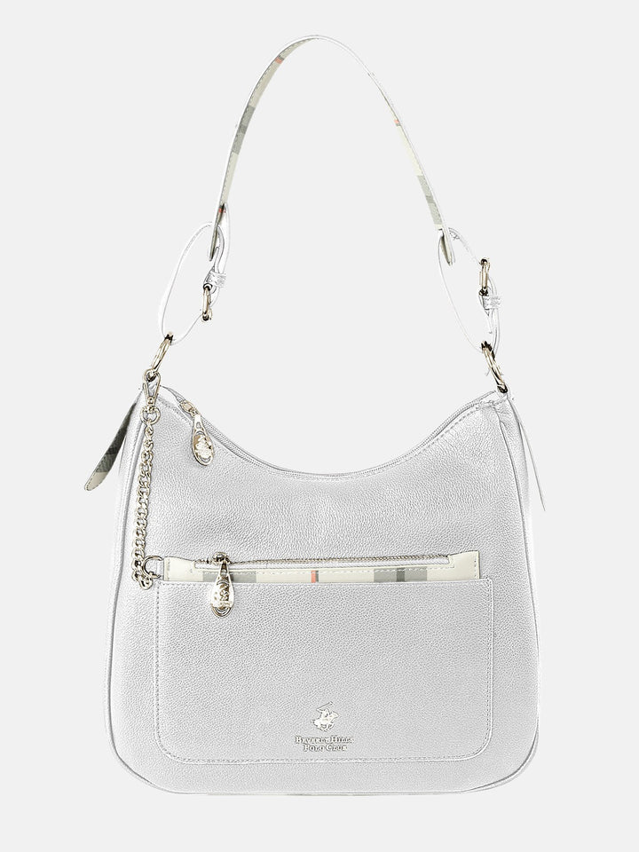 Beverly Hills Polo Club UK-CHECK PURSE SHOULDER BAG WHITE