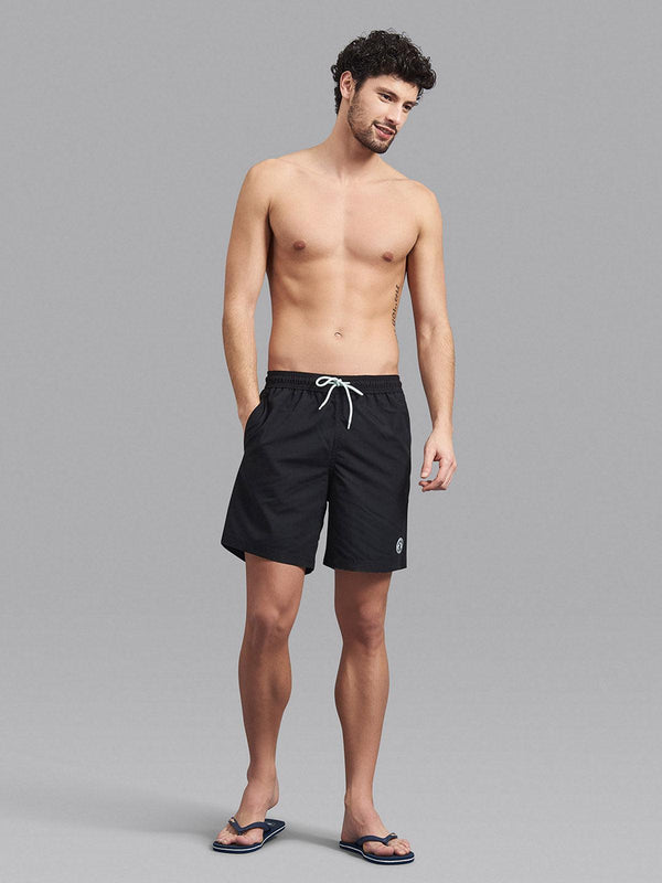 Beverly Hills Polo Club UK-CLASSIC FIT ICON BADGE SWIM SHORTS BLACK