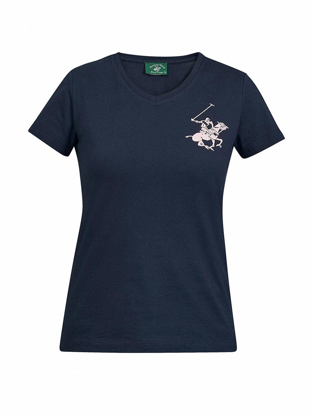 Beverly Hills Polo Club UK-CLASSIC LARGE PONY V-NECK T-SHIRT NAVY